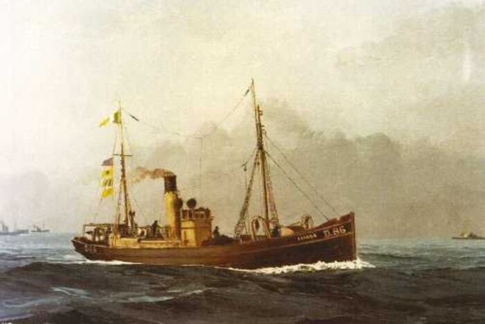 ST leukos The Leukos. Painting by Kenneth King from the National Maritime Museum