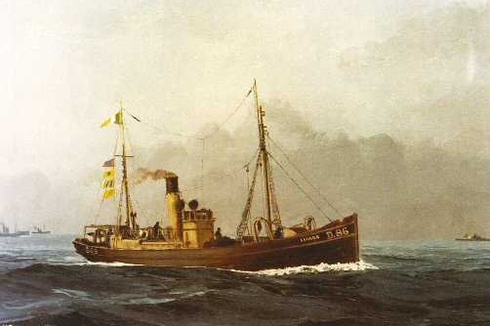 The Leukos. Painting by Kenneth King from the National Maritime Museum